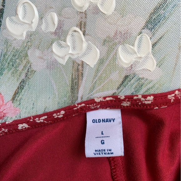 Old Navy Red Ditsy Floral Printed Pullover Swing Dress Summer Dress🌺💐🌷 - Picture 3 of 6